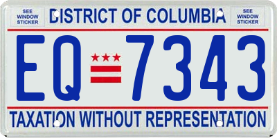 DC license plate EQ7343
