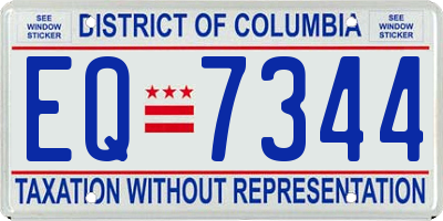 DC license plate EQ7344