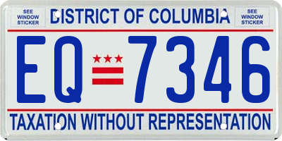 DC license plate EQ7346