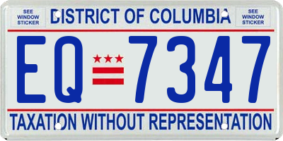 DC license plate EQ7347