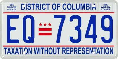 DC license plate EQ7349