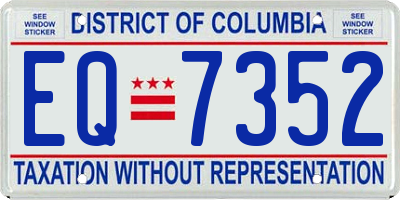 DC license plate EQ7352