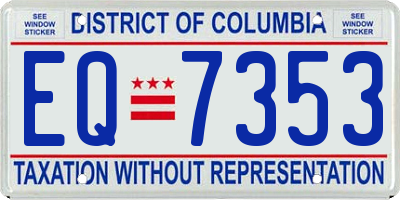 DC license plate EQ7353