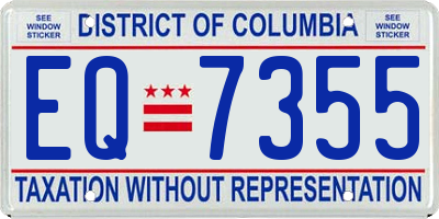 DC license plate EQ7355
