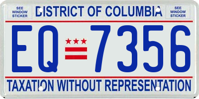 DC license plate EQ7356