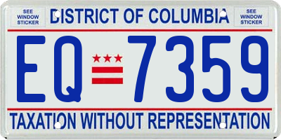 DC license plate EQ7359