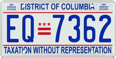 DC license plate EQ7362
