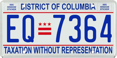 DC license plate EQ7364