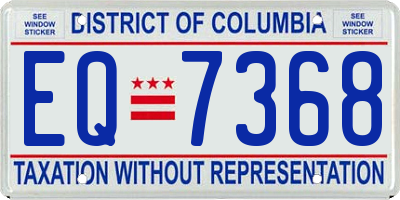 DC license plate EQ7368