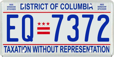 DC license plate EQ7372