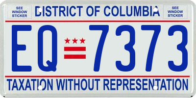 DC license plate EQ7373