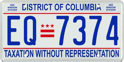 DC license plate EQ7374