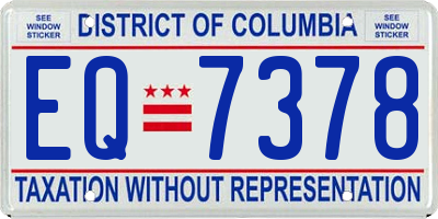 DC license plate EQ7378