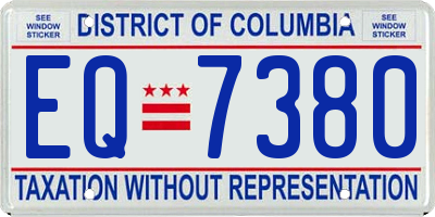 DC license plate EQ7380