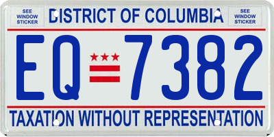 DC license plate EQ7382