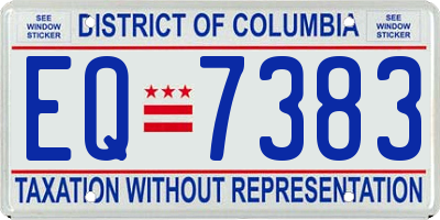 DC license plate EQ7383