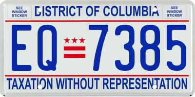 DC license plate EQ7385