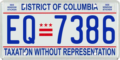 DC license plate EQ7386