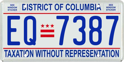 DC license plate EQ7387