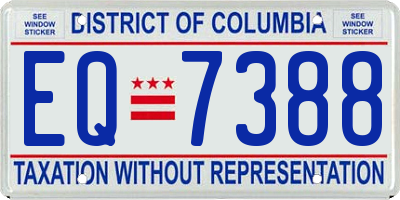 DC license plate EQ7388