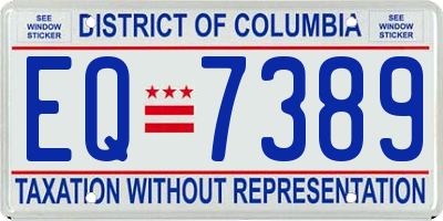 DC license plate EQ7389