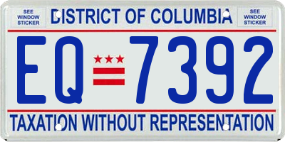 DC license plate EQ7392