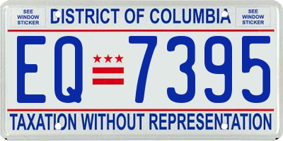 DC license plate EQ7395