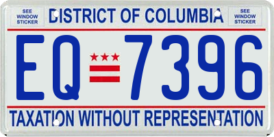 DC license plate EQ7396