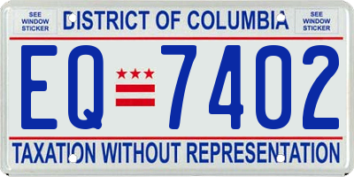 DC license plate EQ7402