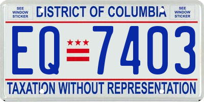 DC license plate EQ7403