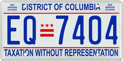 DC license plate EQ7404