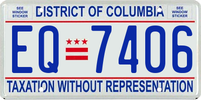 DC license plate EQ7406