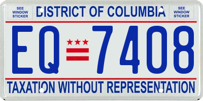 DC license plate EQ7408