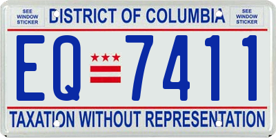DC license plate EQ7411