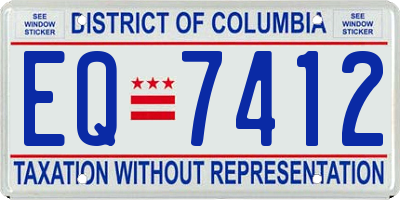 DC license plate EQ7412