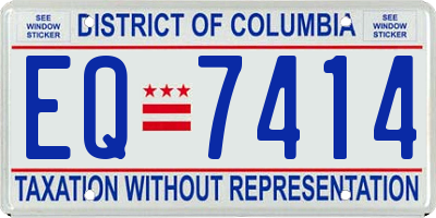DC license plate EQ7414