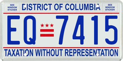 DC license plate EQ7415