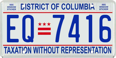 DC license plate EQ7416
