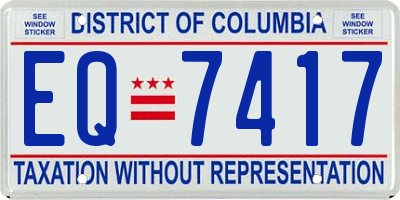 DC license plate EQ7417