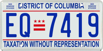 DC license plate EQ7419
