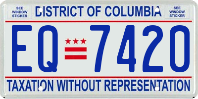 DC license plate EQ7420
