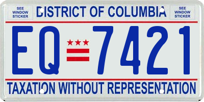 DC license plate EQ7421