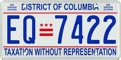 DC license plate EQ7422