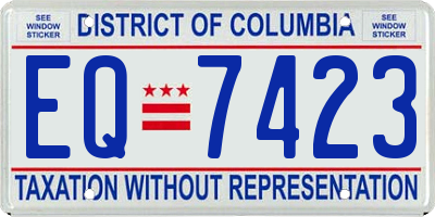 DC license plate EQ7423