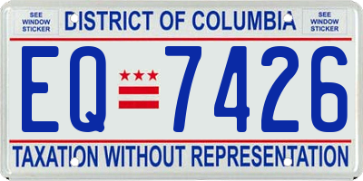 DC license plate EQ7426
