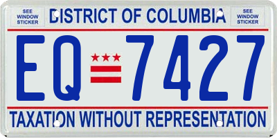 DC license plate EQ7427
