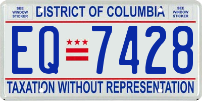 DC license plate EQ7428