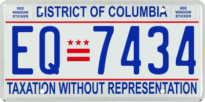DC license plate EQ7434