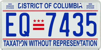 DC license plate EQ7435