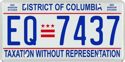 DC license plate EQ7437